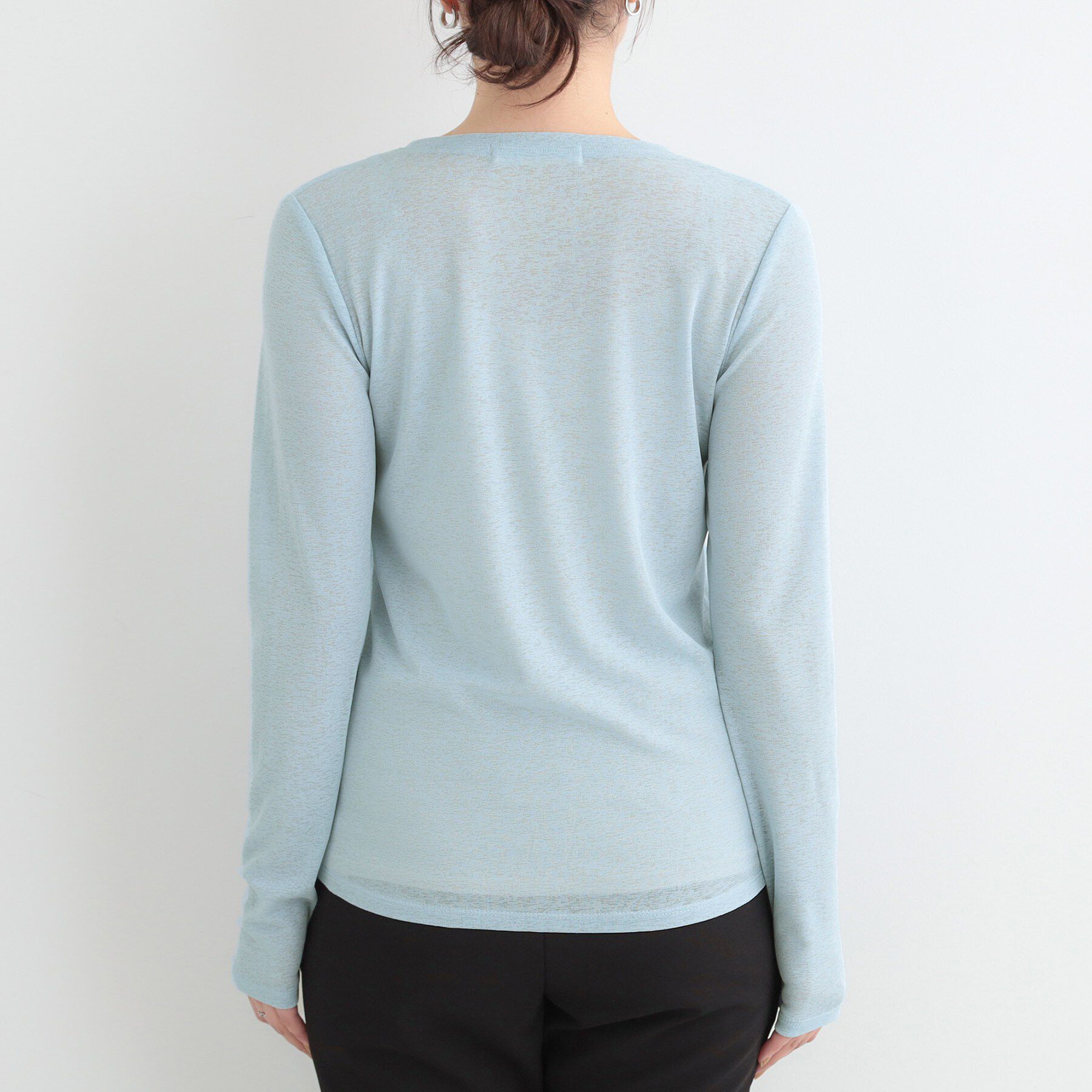 SHOO･LA･RUE「【2点セット/洗濯機可/S-LL】こなれ感あるレイヤードスタイルが即完成 シアーカーディガン+ロンT」|その他|