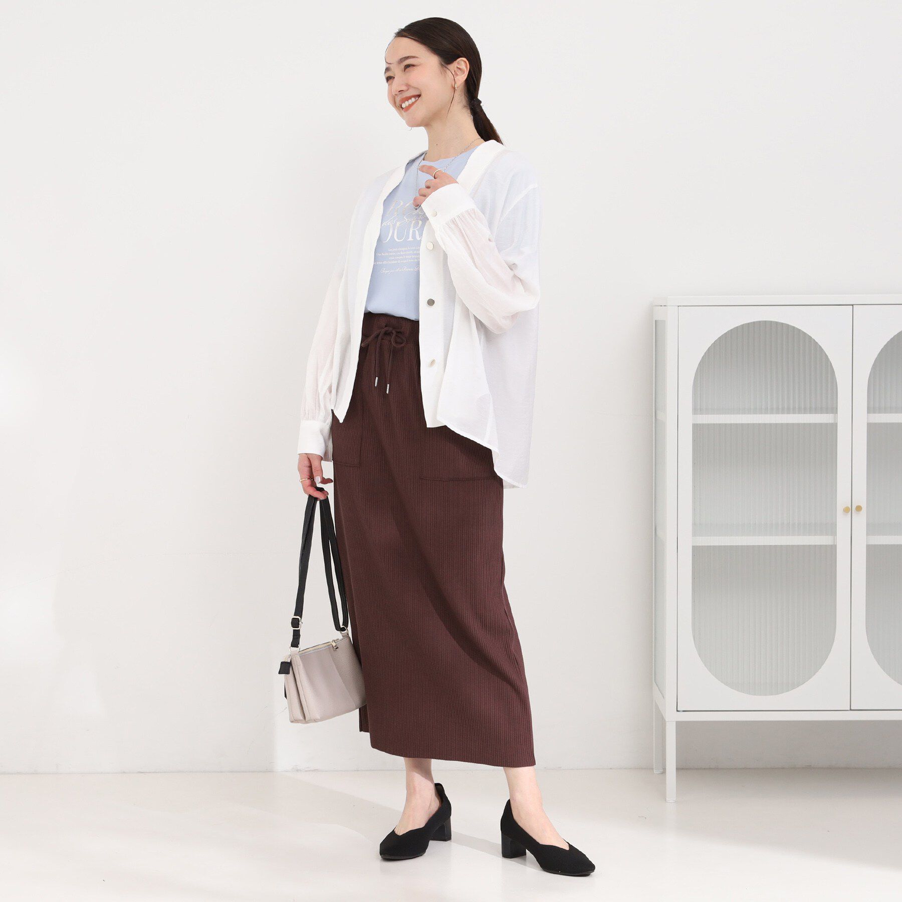 SHOO･LA･RUE「シアーVネックブラウス」|シャツ・ブラウス|