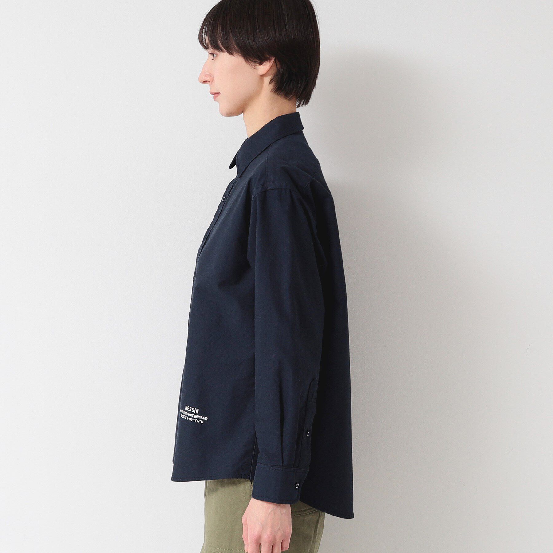 Dessin「【ユニセックス】刺繍入りオックスシャツ」|シャツ・ブラウス|