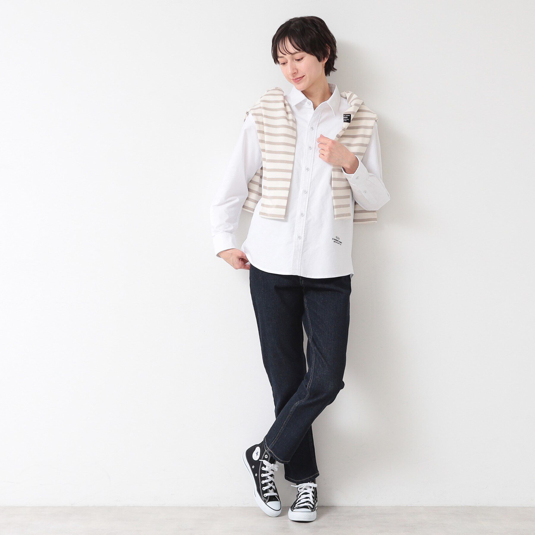 Dessin「【ユニセックス】刺繍入りオックスシャツ」|シャツ・ブラウス|