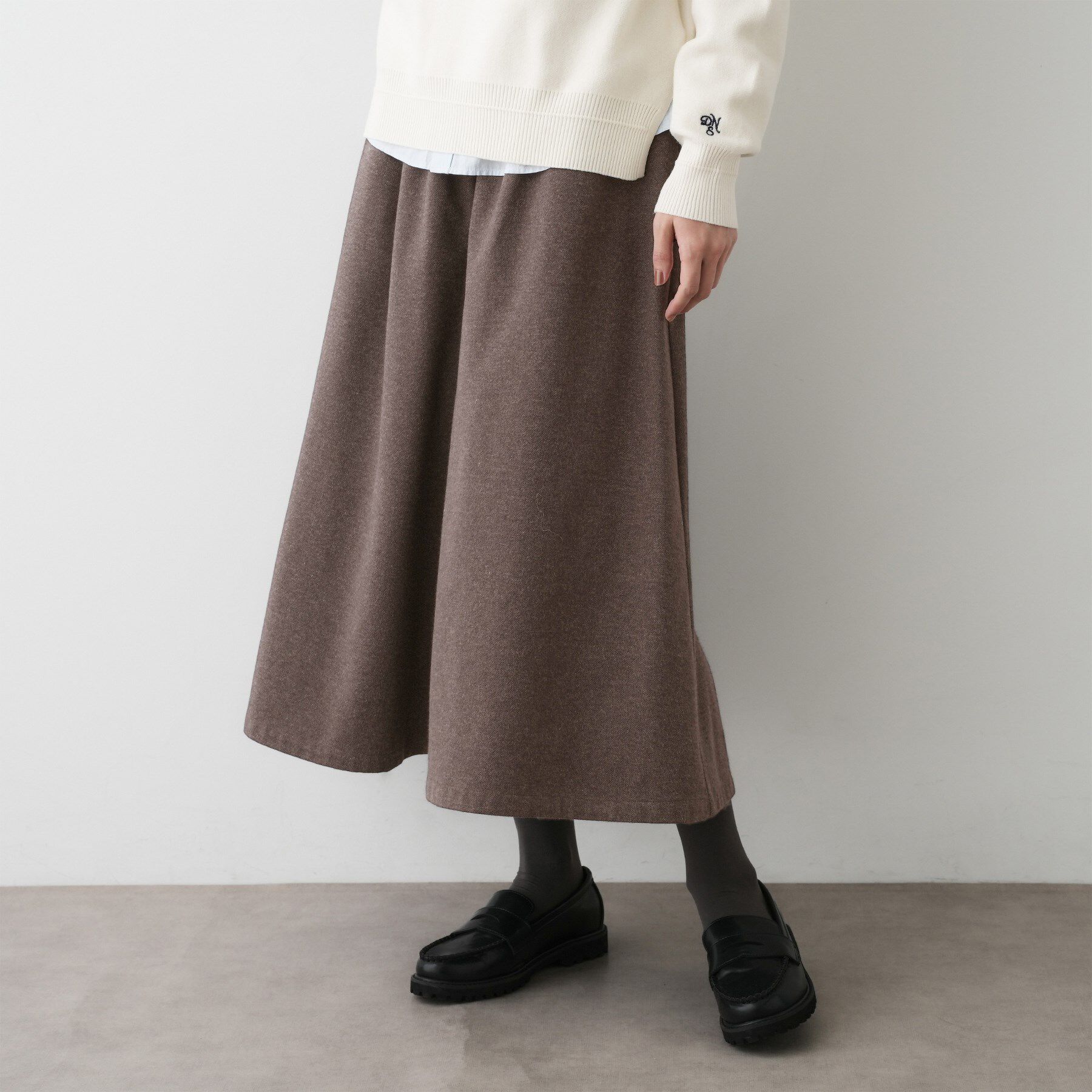 Dessin「【ウエストゴム/洗える】起毛フレアシルエットパンツ」|その他|