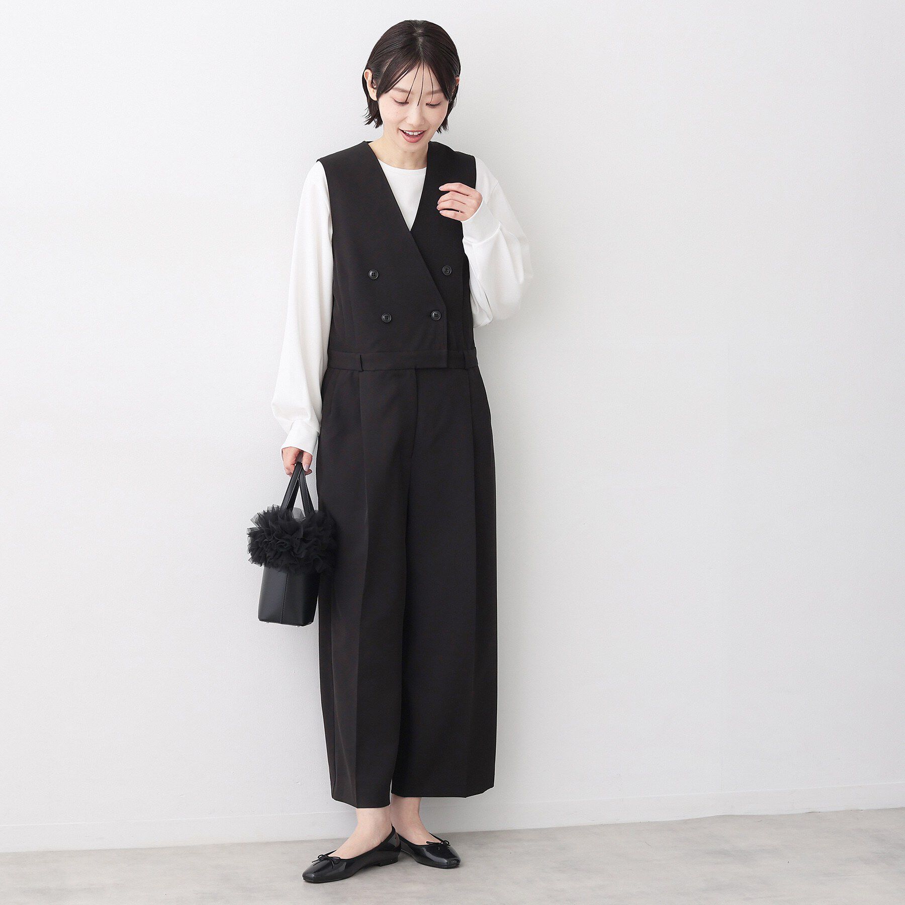 Dessin「【洗える】セットアップ風ジレオールインワン」|オールインワン|