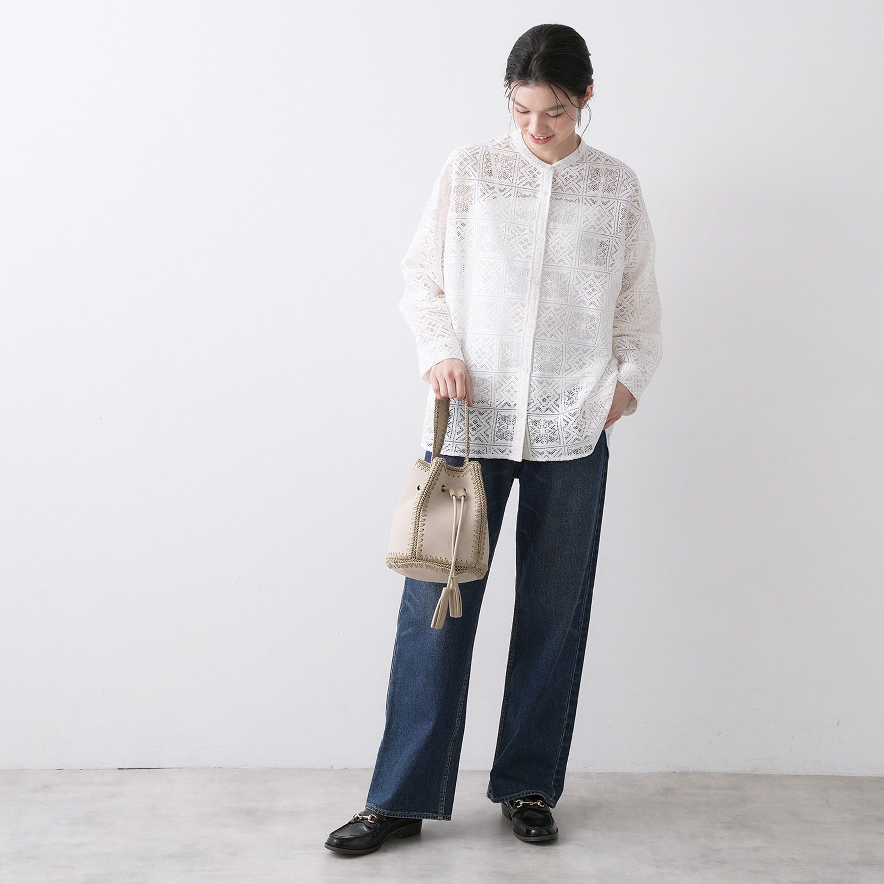 Dessin「【軽量】スエードライク巾着バケツバッグ」|ハンドバッグ|