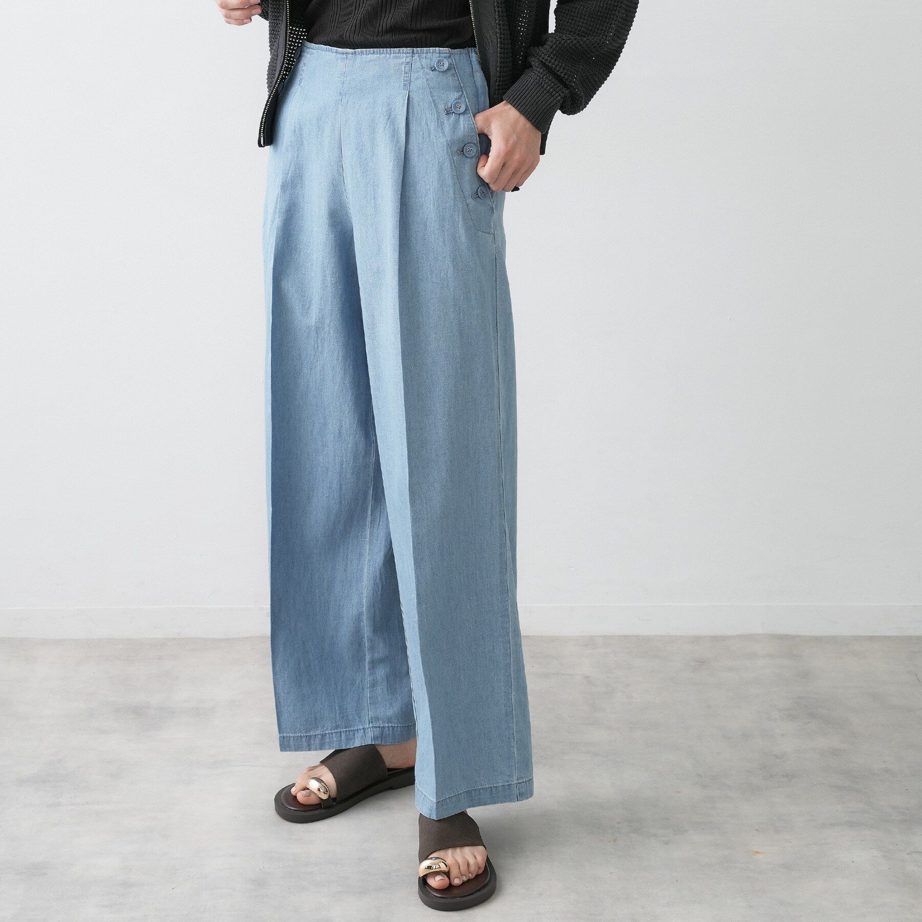 Dessin「【洗える】綿麻マリンワイドデニムパンツ」|その他|