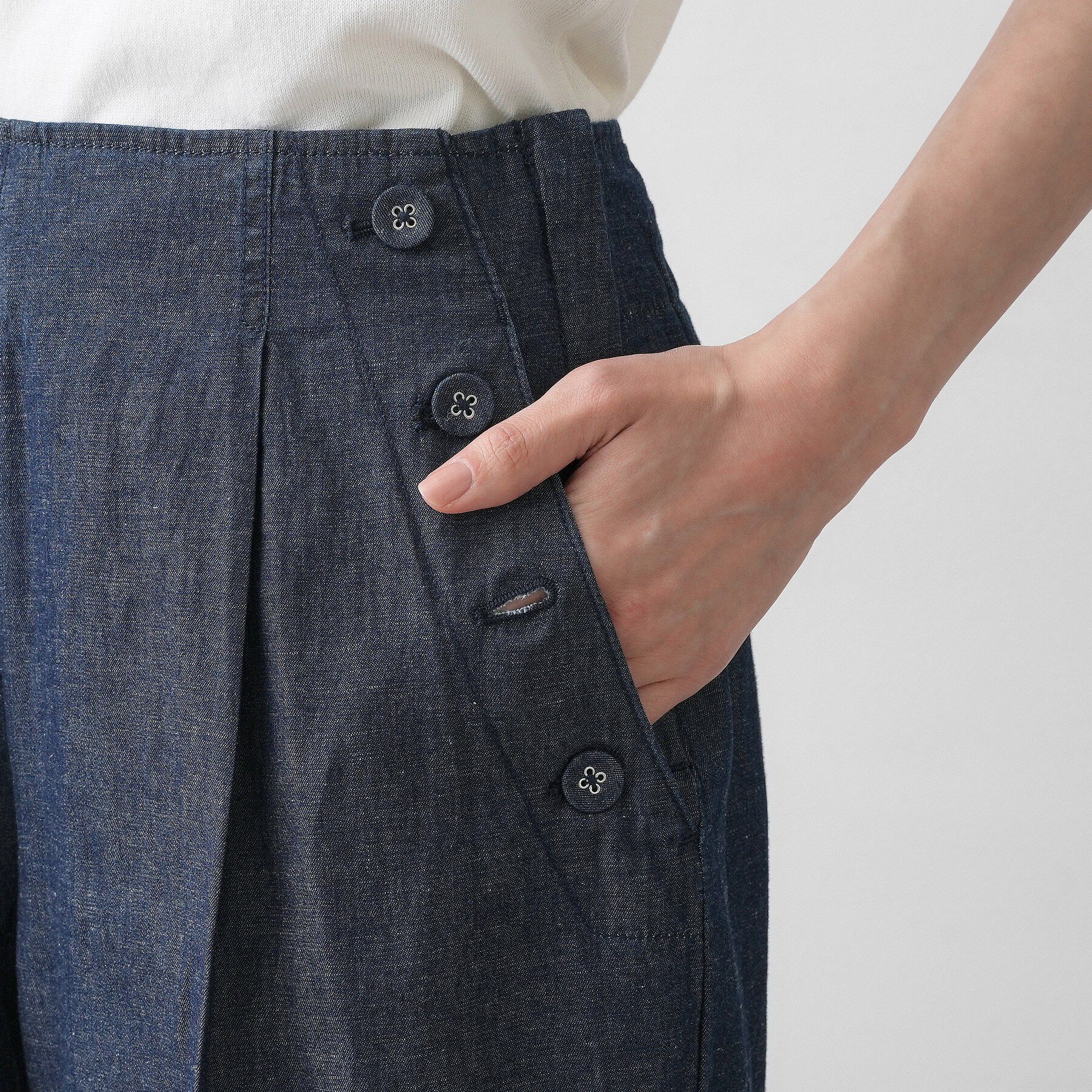 Dessin「【洗える】綿麻マリンワイドデニムパンツ」|その他|