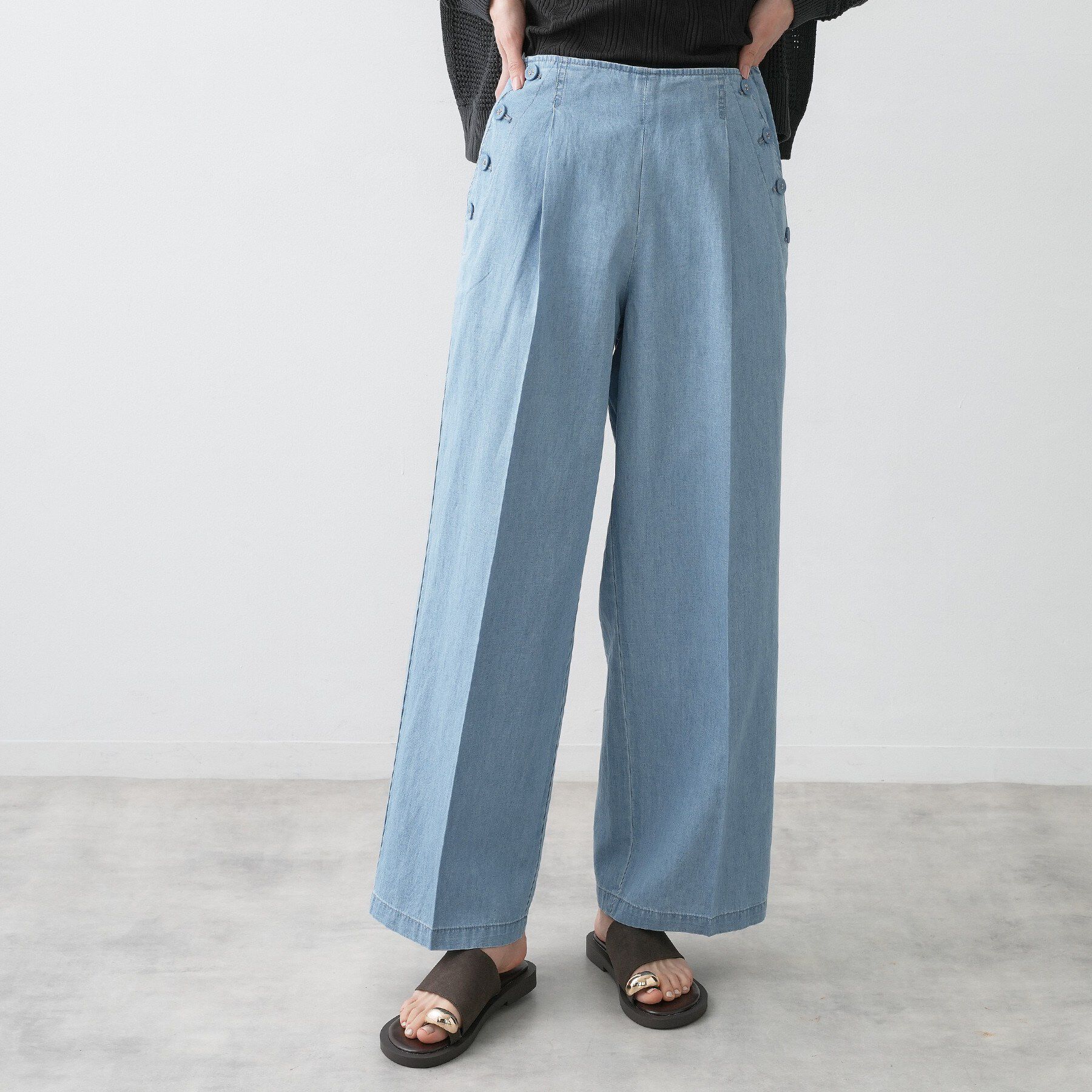 Dessin「【洗える】綿麻マリンワイドデニムパンツ」|その他|