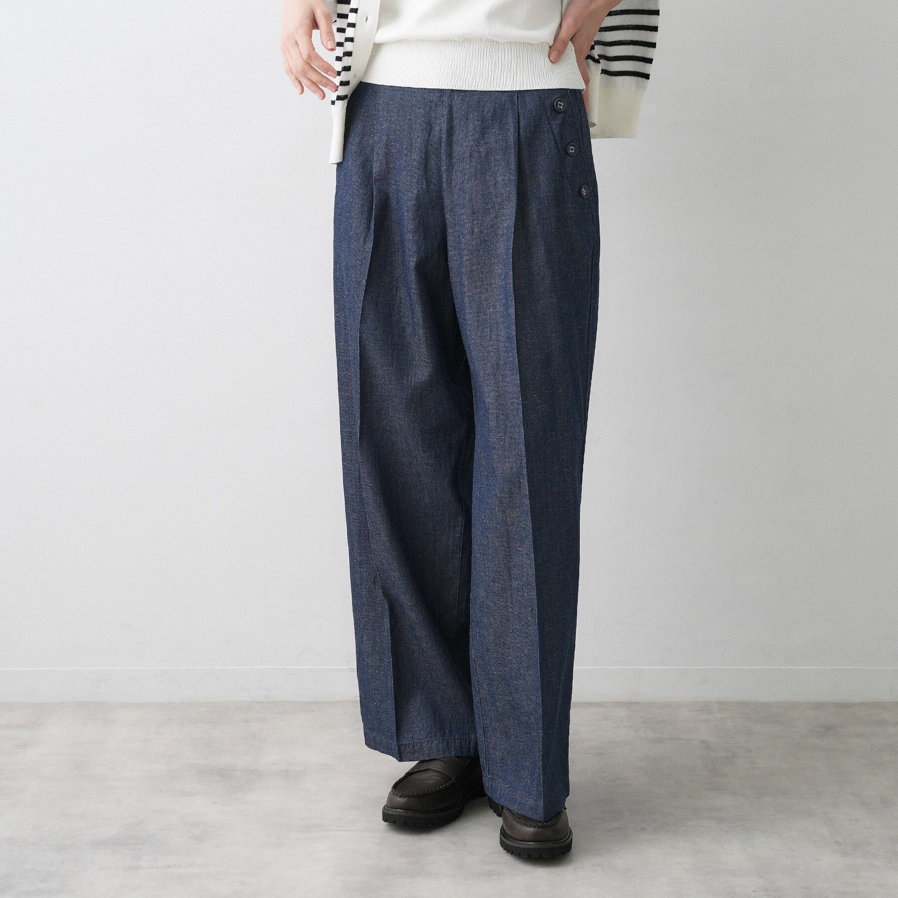 Dessin「【洗える】綿麻マリンワイドデニムパンツ」|その他|