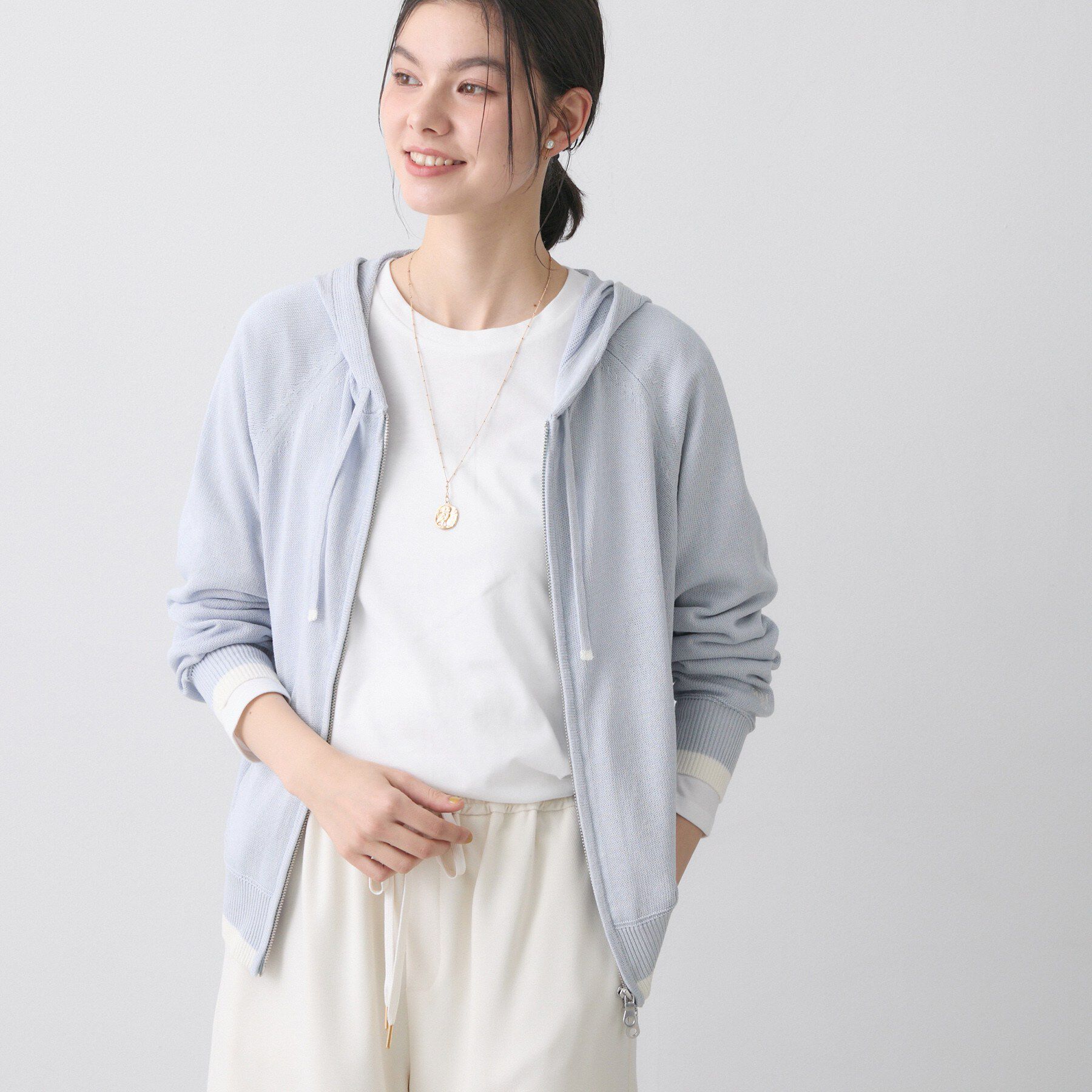 Dessin「【洗える】リネン混フーデッドパーカー」|パーカー|