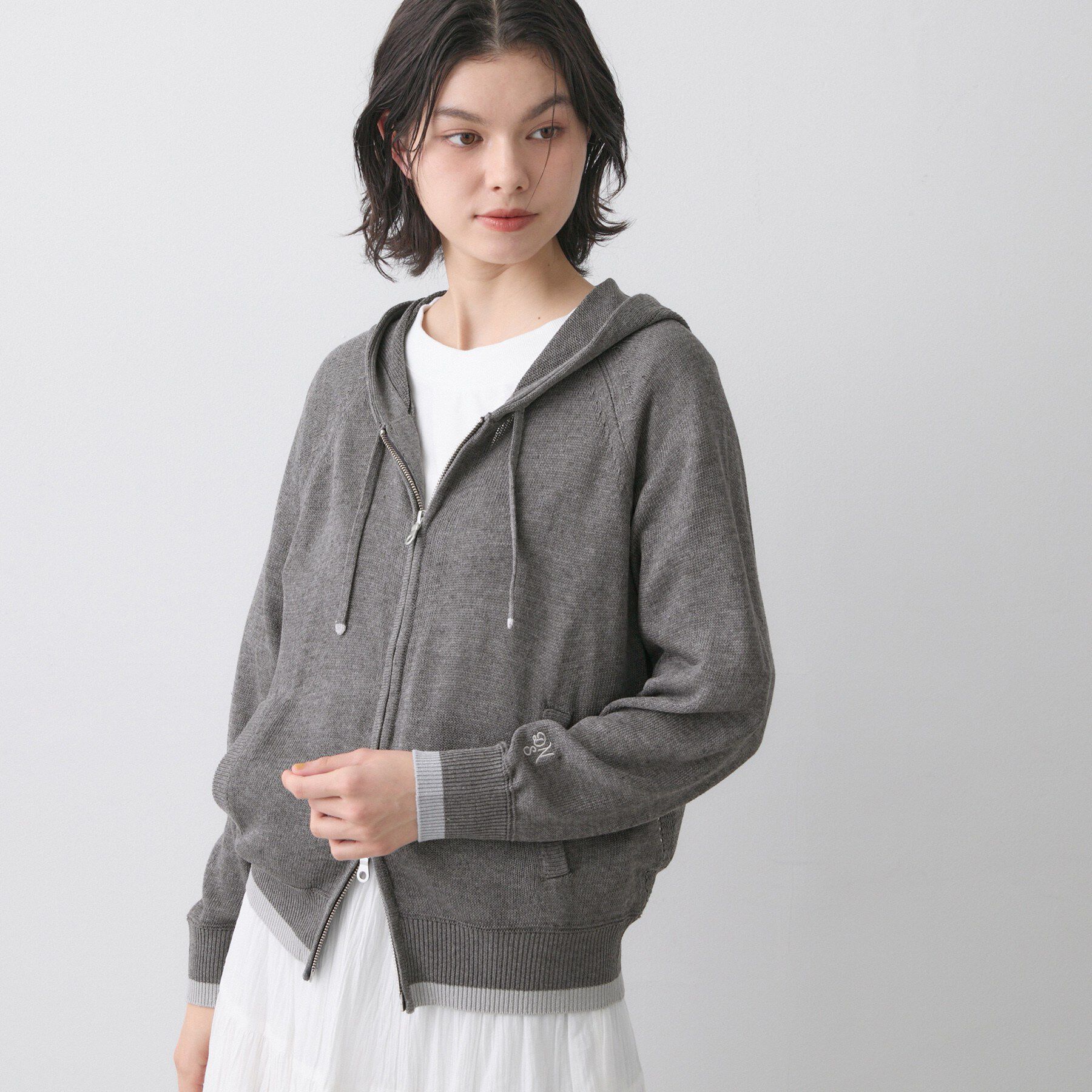 Dessin「【洗える】リネン混フーデッドパーカー」|パーカー|