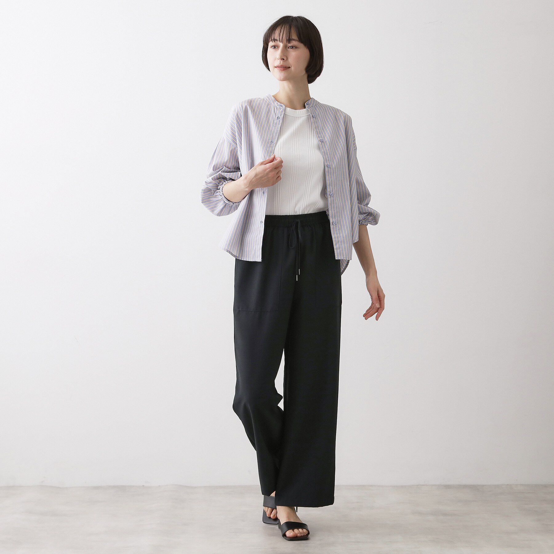 Dessin「【接触冷感/ウエストゴム/洗える】イージーワイドパンツ」|その他|