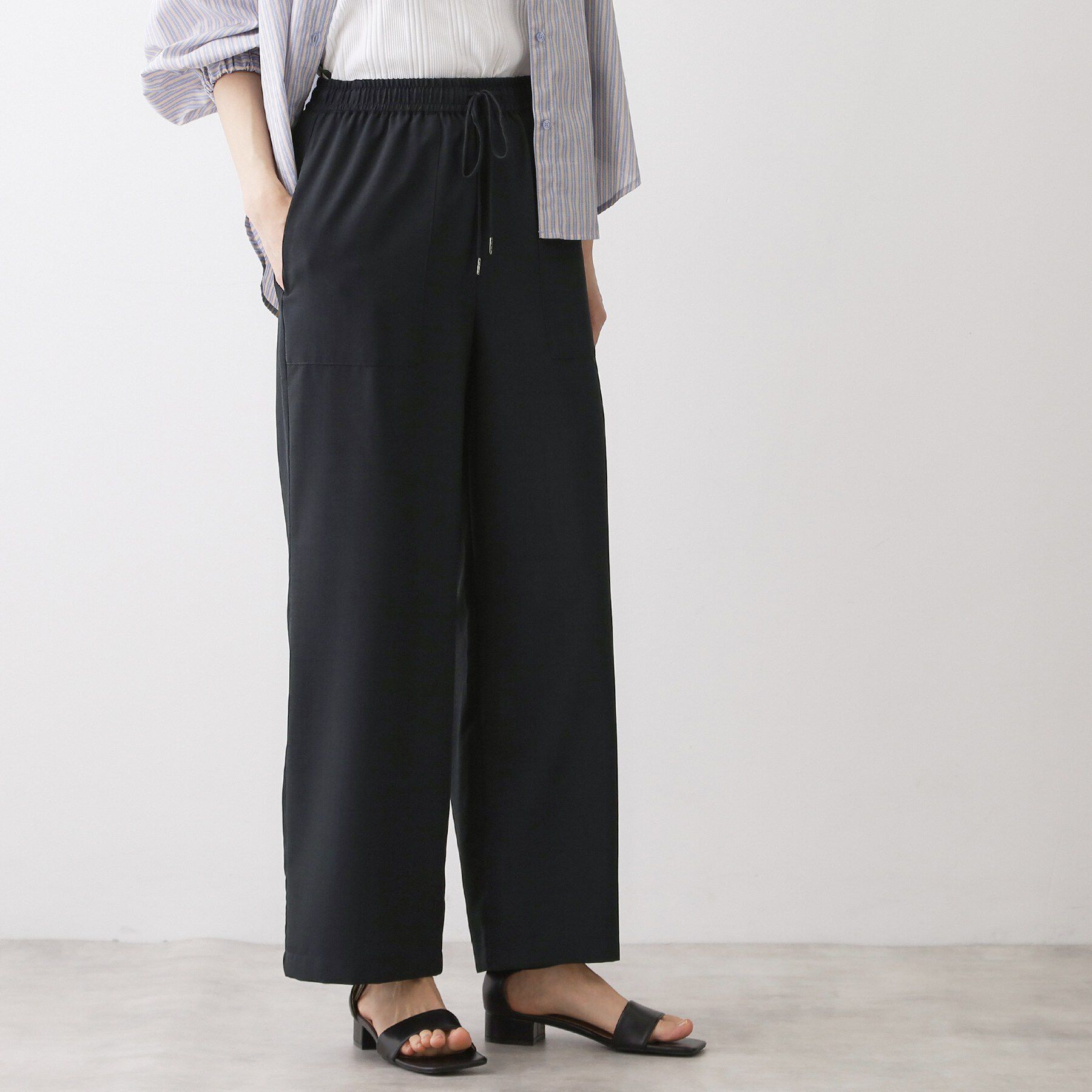 Dessin「【接触冷感/ウエストゴム/洗える】イージーワイドパンツ」|その他|