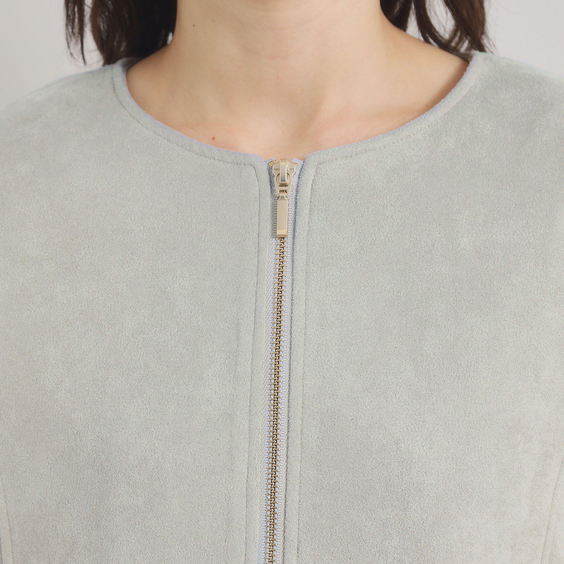 ITS&rsquo;DEMO「カットスエードジャケット」|ノーカラージャケット|