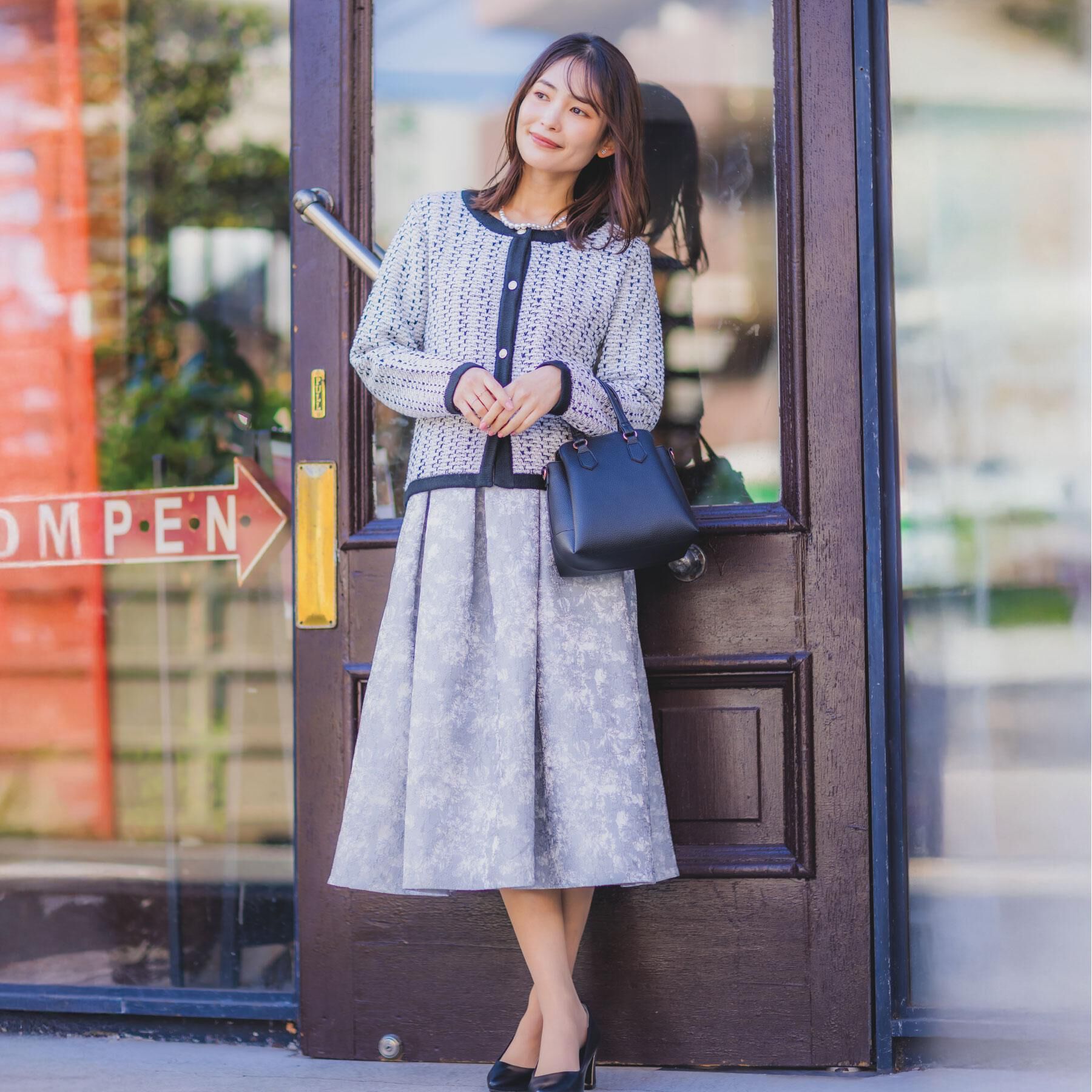 ITS&rsquo;DEMO「【入卒/手洗い可】ラメツイードニットジャケット」|ノーカラージャケット|