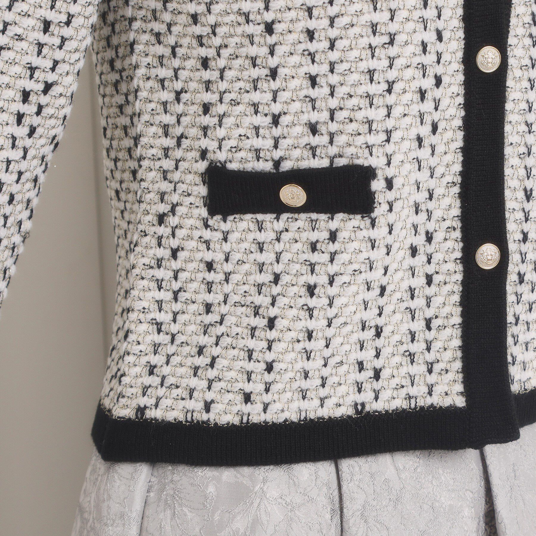 ITS&rsquo;DEMO「【入卒/手洗い可】ラメツイードニットジャケット」|ノーカラージャケット|