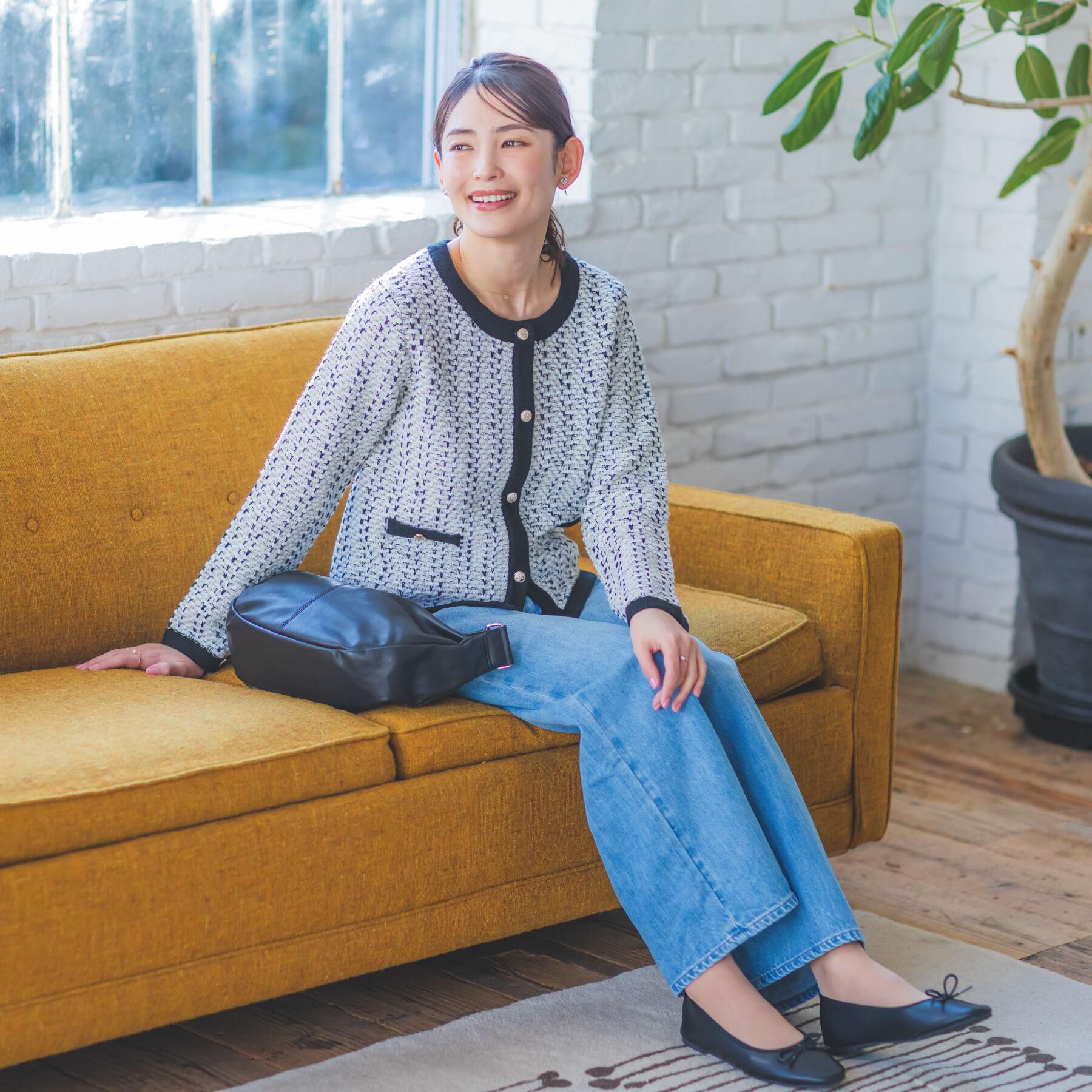 ITS&rsquo;DEMO「【入卒/手洗い可】ラメツイードニットジャケット」|ノーカラージャケット|