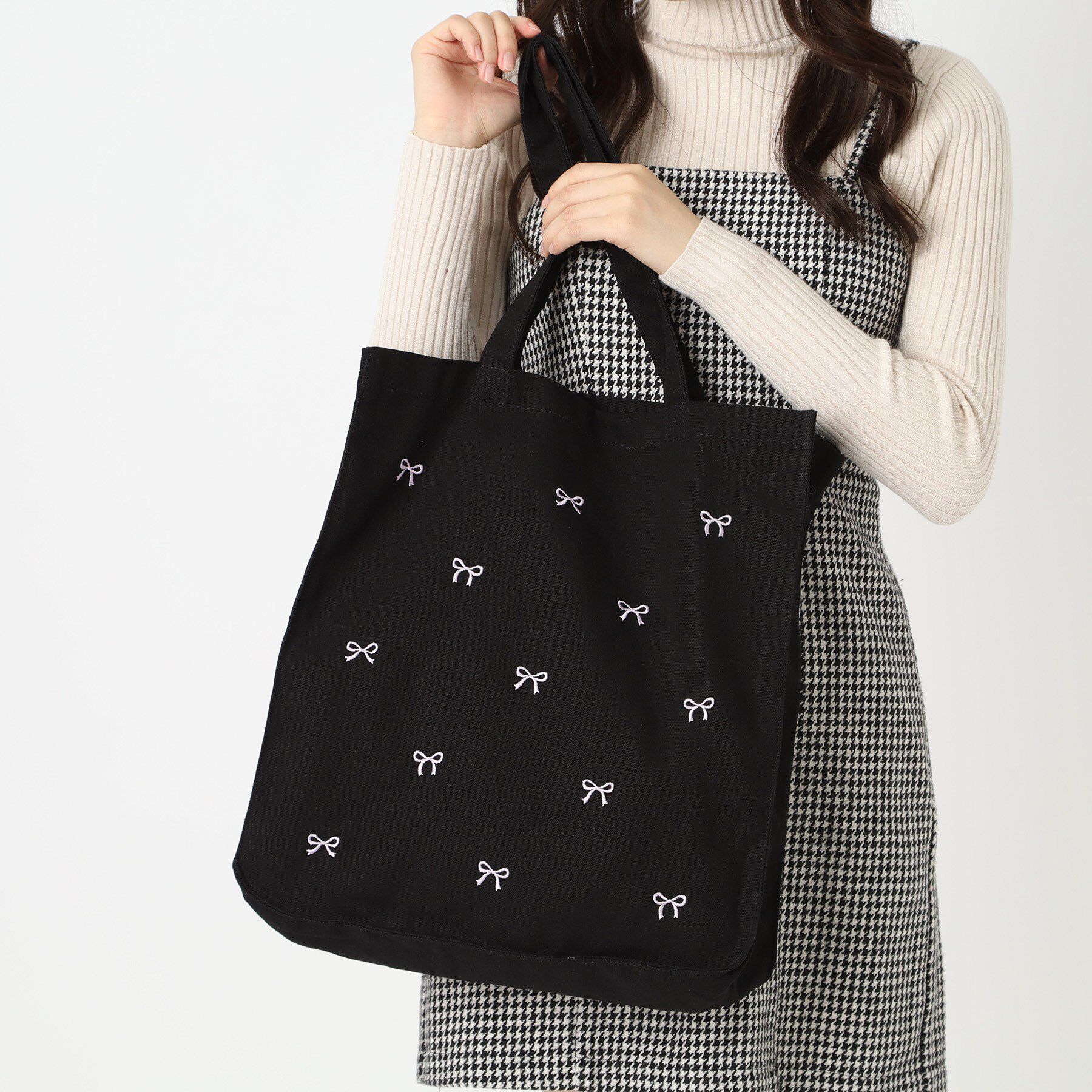 Ober Tashe「【新生活・新学期】リボン刺繍キャンバストートバッグ」|トートバッグ|
