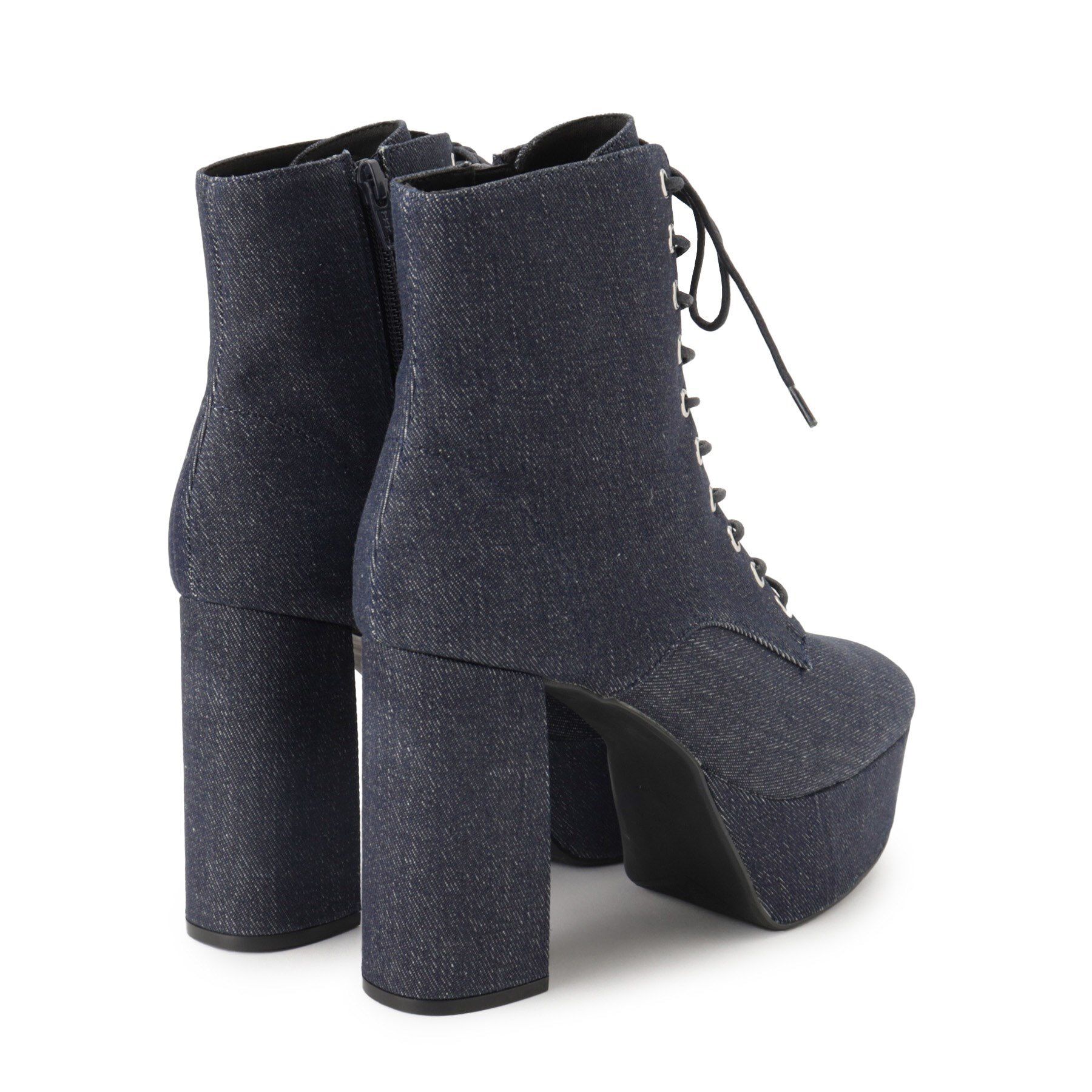 ESPERANZA「【ラク盛り／ショートブーツ】リピーター続出／脚長美脚　厚底レースアップブーツ」|ショートブーツ|