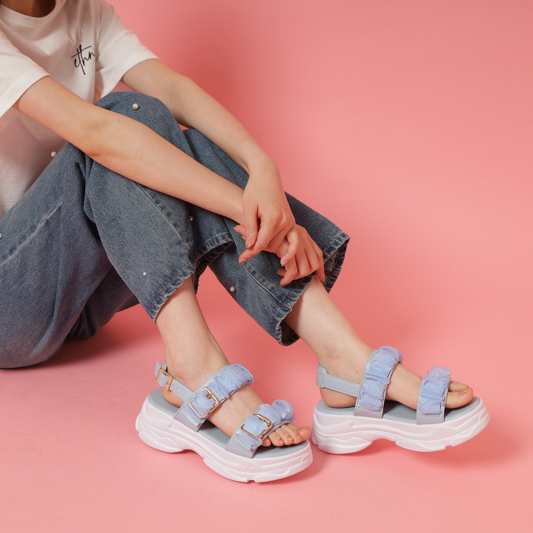 csT&P「ギャザーダブルベルトサンダル」|サンダル|