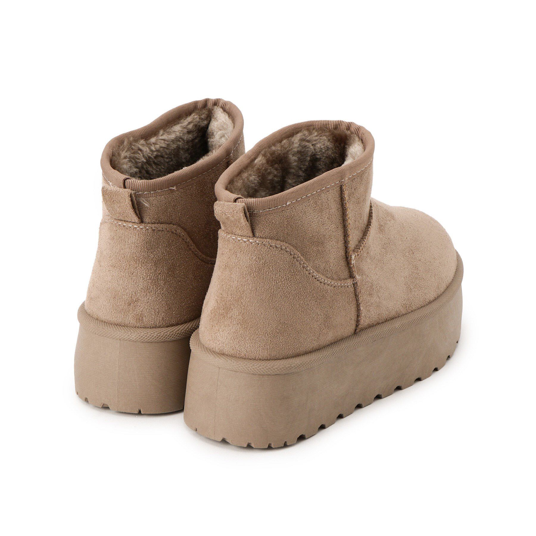 csT&P「厚底プレーンフェイクムートン」|ショートブーツ|