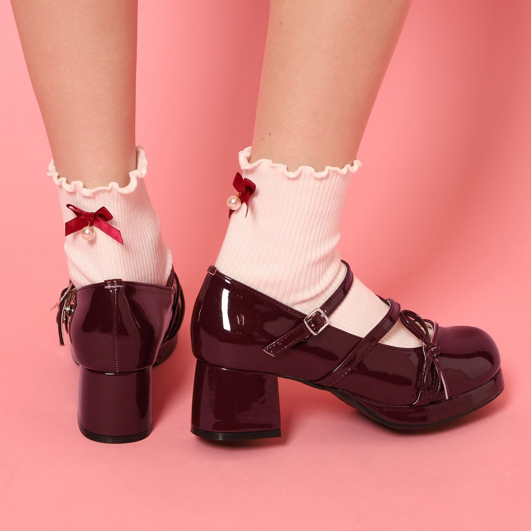 csT&P「バレエコアリボン付きパンプス」|パンプス|レッド(263)