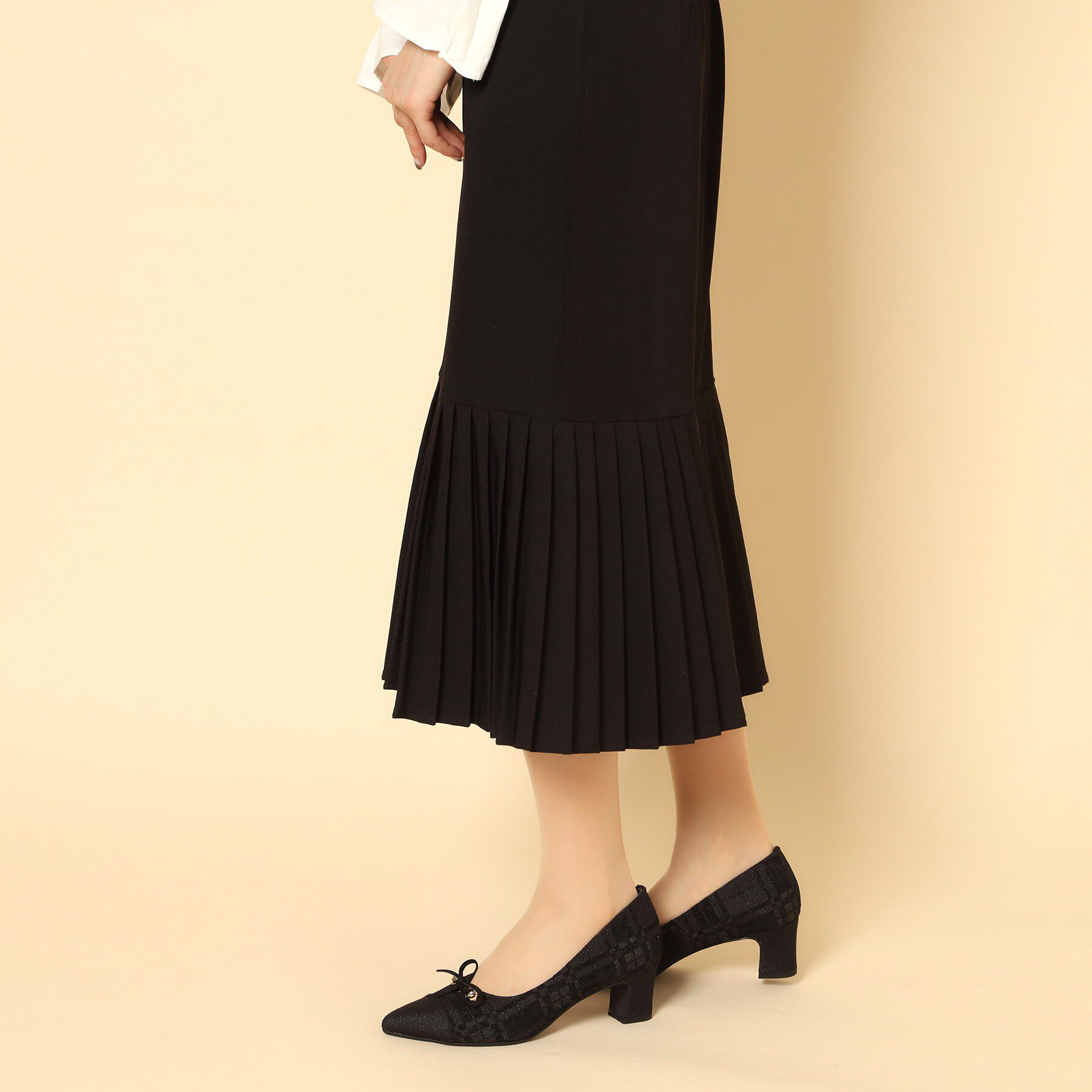 ESPERANZA「ビジューリボンポインテッドパンプス」|パンプス|