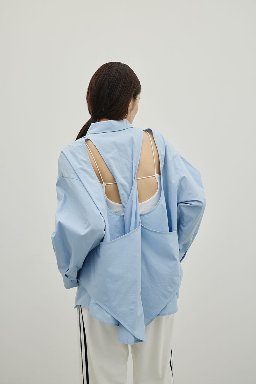 STYLEMIXER「バックオープンデザインシャツ」|シャツ・ブラウス|SAX