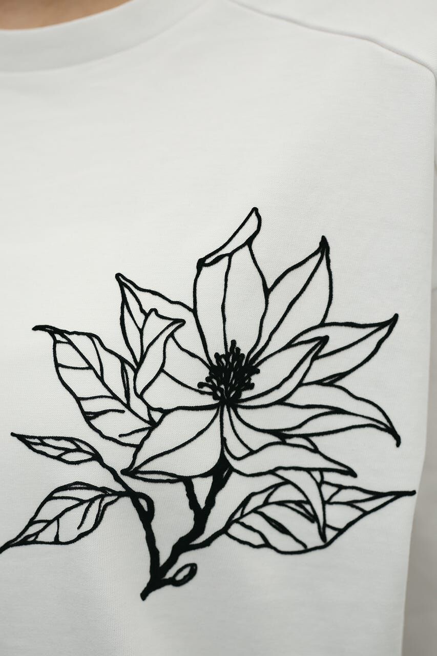 STYLEMIXER「フロッキープリントフラワーT」|Tシャツ・カットソー|