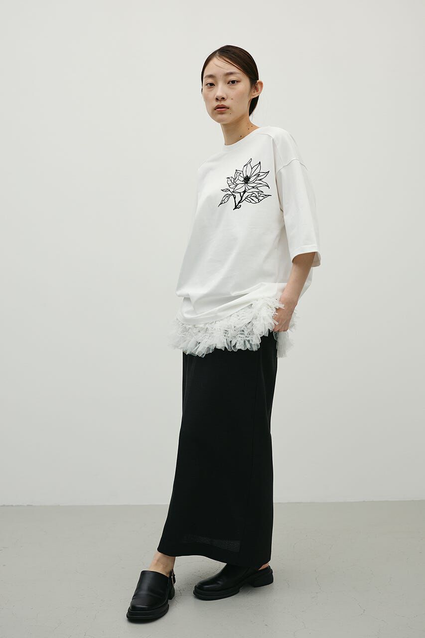 STYLEMIXER「フロッキープリントフラワーT」|Tシャツ・カットソー|