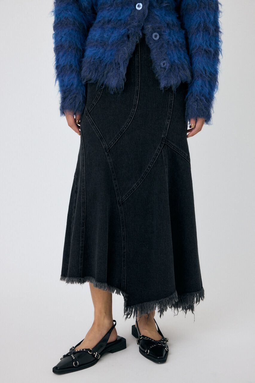 MOUSSY「PANEL MERMAID デニムスカート」|スカート|BLK