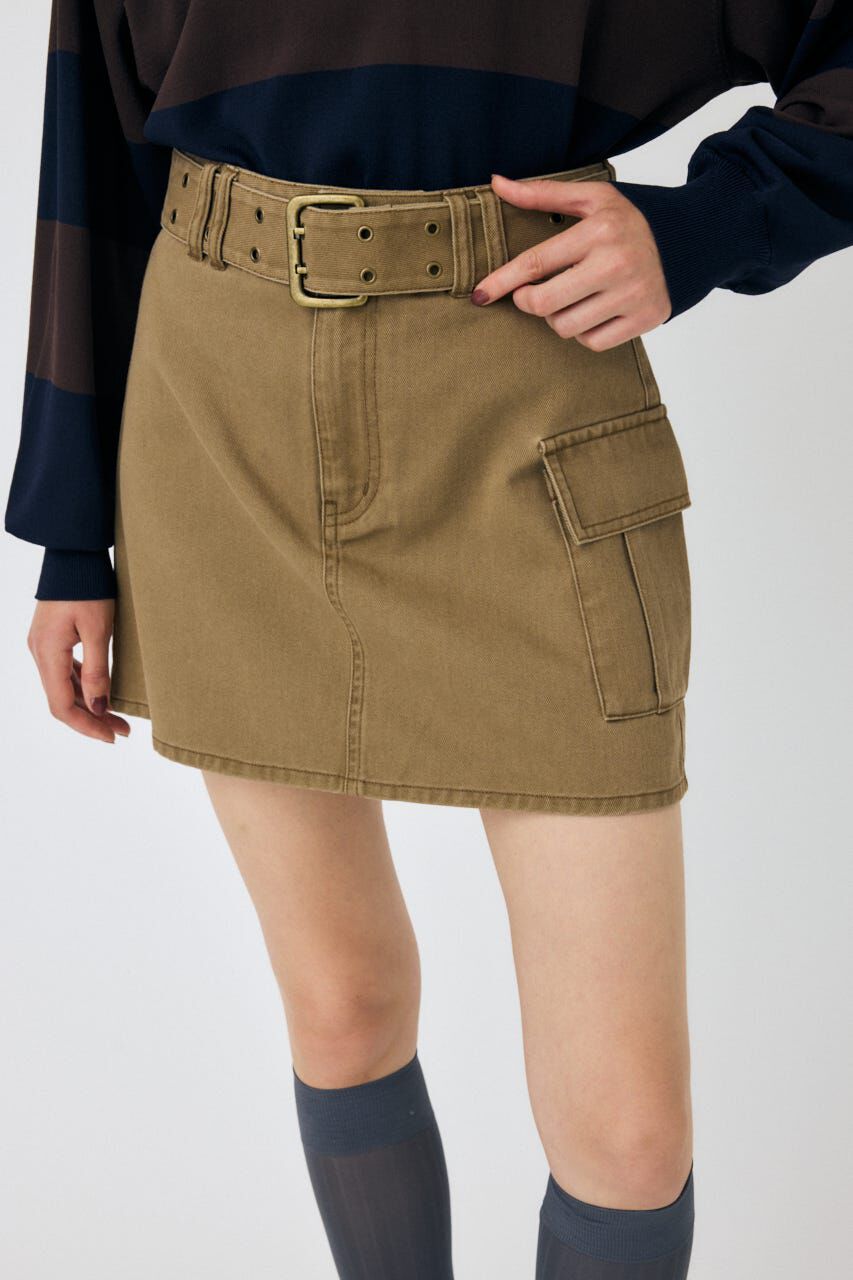 MOUSSY「BELT MINI スカート」|スカート|BEG