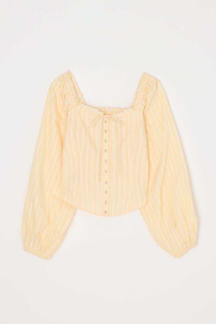 MOUSSY「LACE TRIMMED CORSET ブラウス」|シャツ・ブラウス|L/YEL1