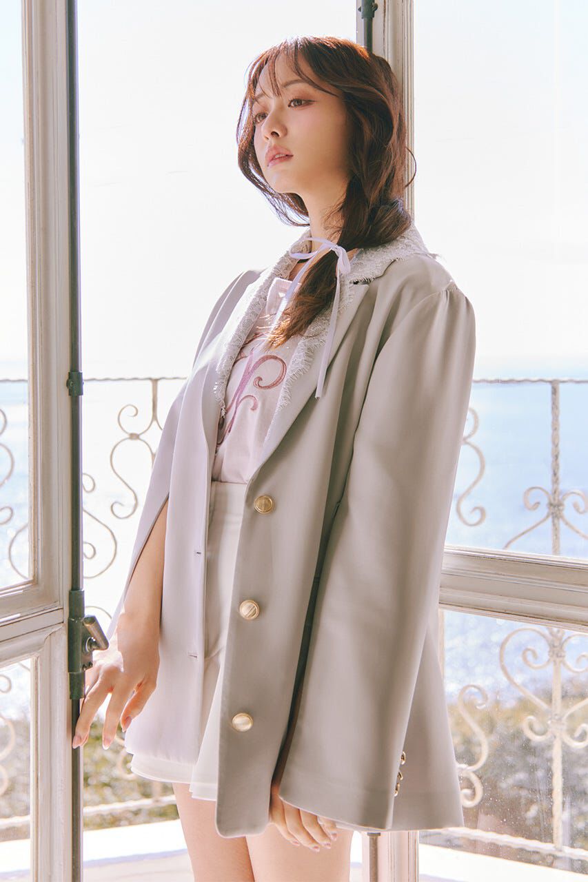 rienda「レースディティール2WAYテーラードジャケット」|その他|L/C.GRY1