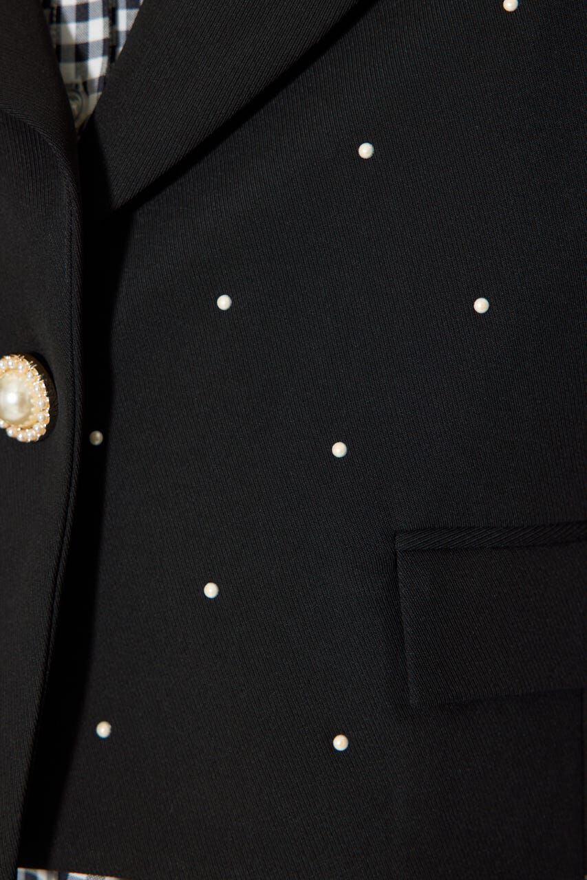 rienda「パール付きシングルショートテーラードジャケット」|その他|