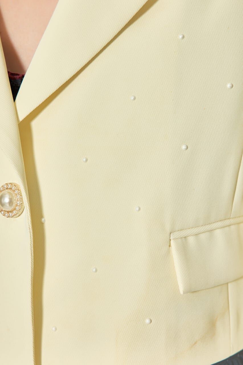rienda「パール付きシングルショートテーラードジャケット」|その他|