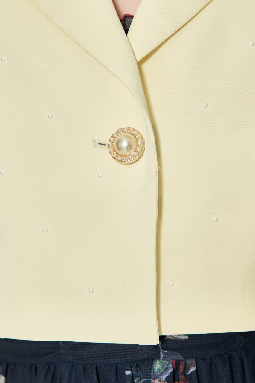 rienda「パール付きシングルショートテーラードジャケット」|その他|