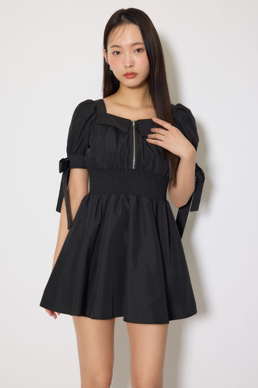 rienda「リボンスリーブフレアミニワンピース」|ワンピース|