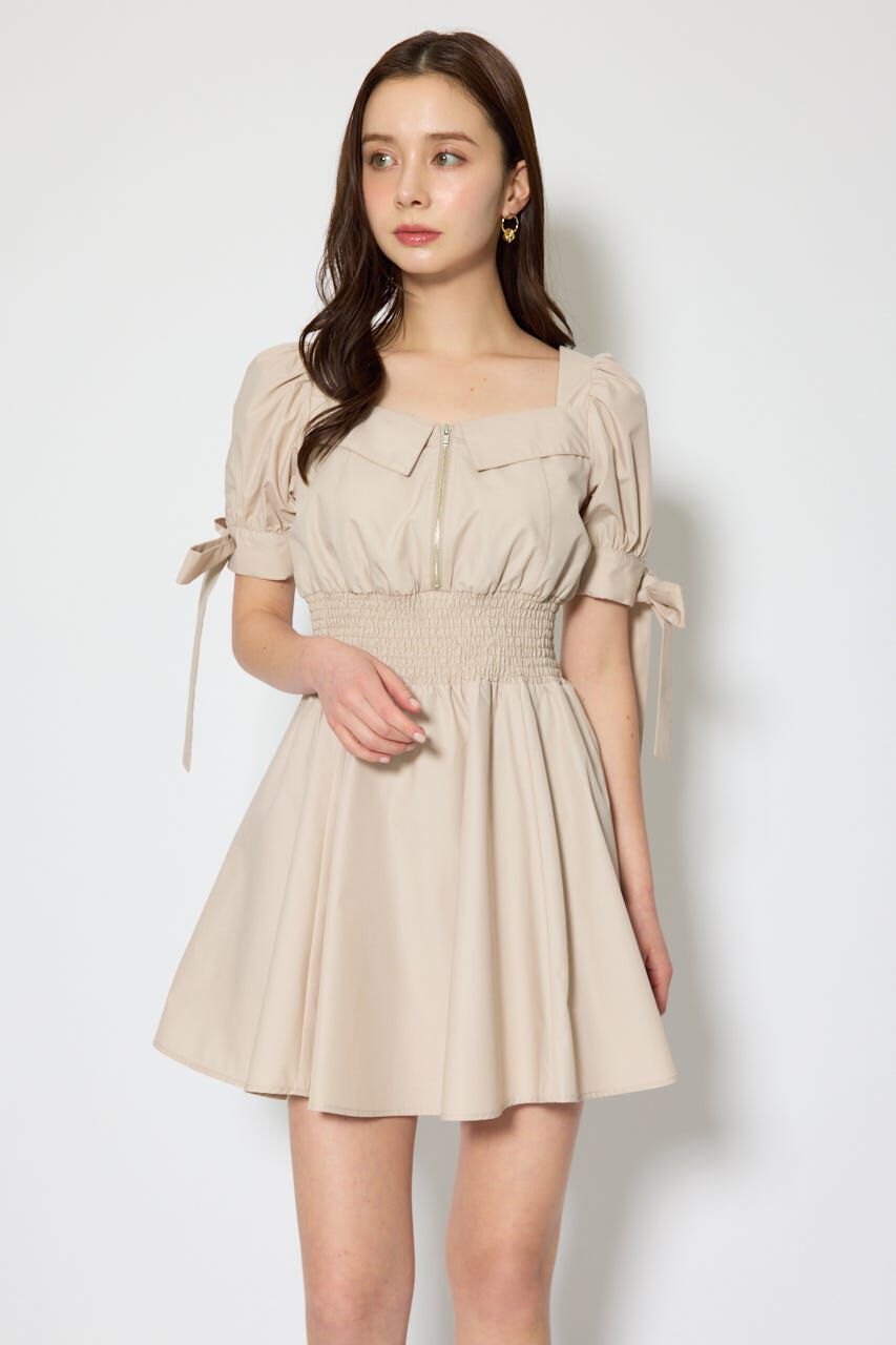 rienda「リボンスリーブフレアミニワンピース」|ワンピース|