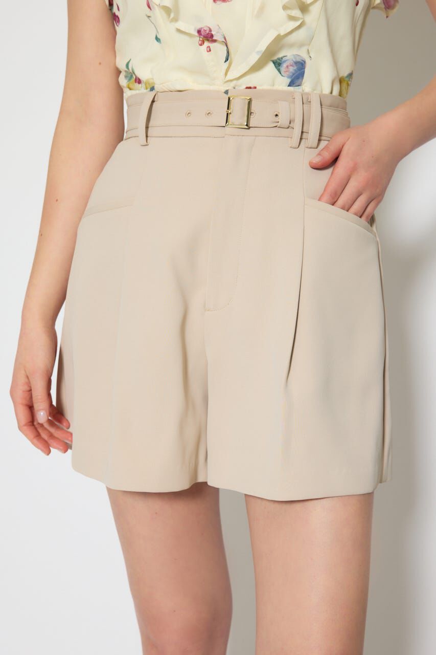 rienda「ベルト付きセンタープレスショートパンツ」|その他|BEG