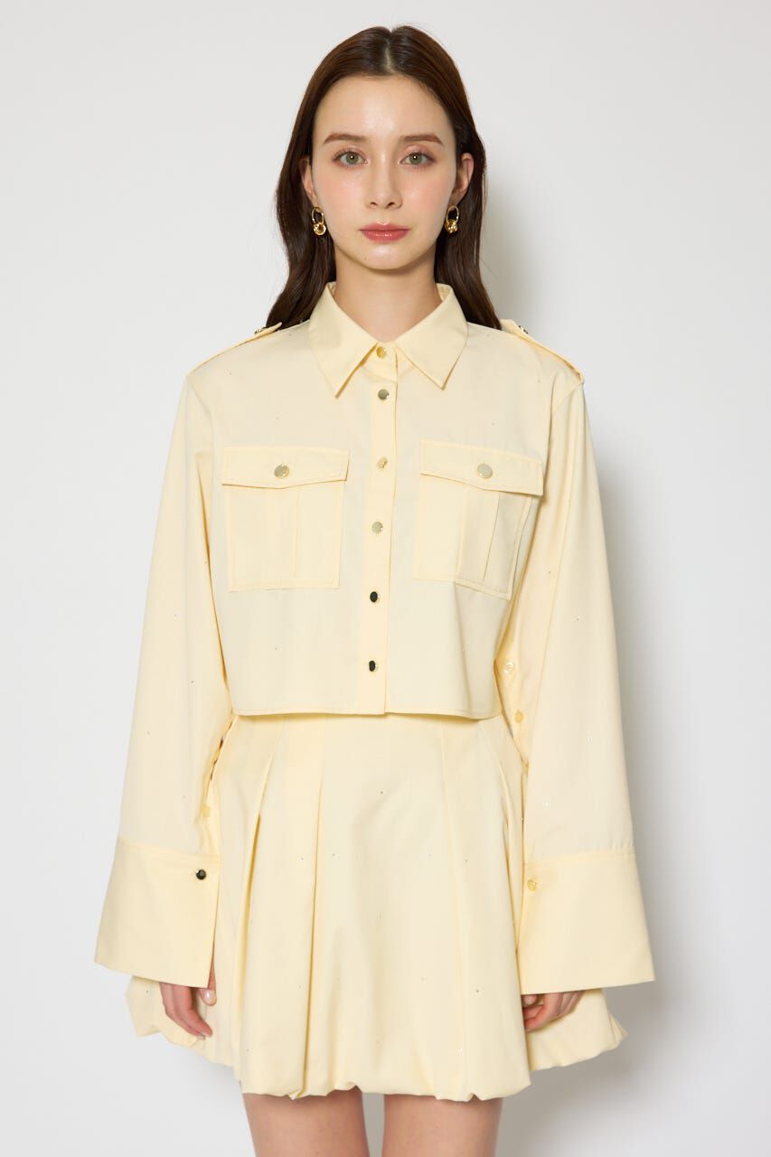 rienda「ワークディティールクロップドシャツ」|シャツ・ブラウス|