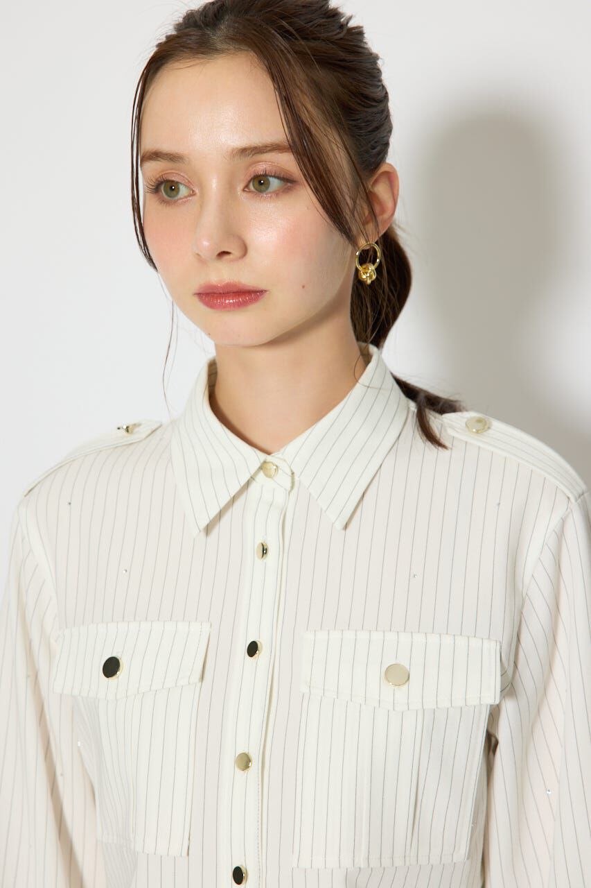 rienda「ワークディティールクロップドシャツ」|シャツ・ブラウス|