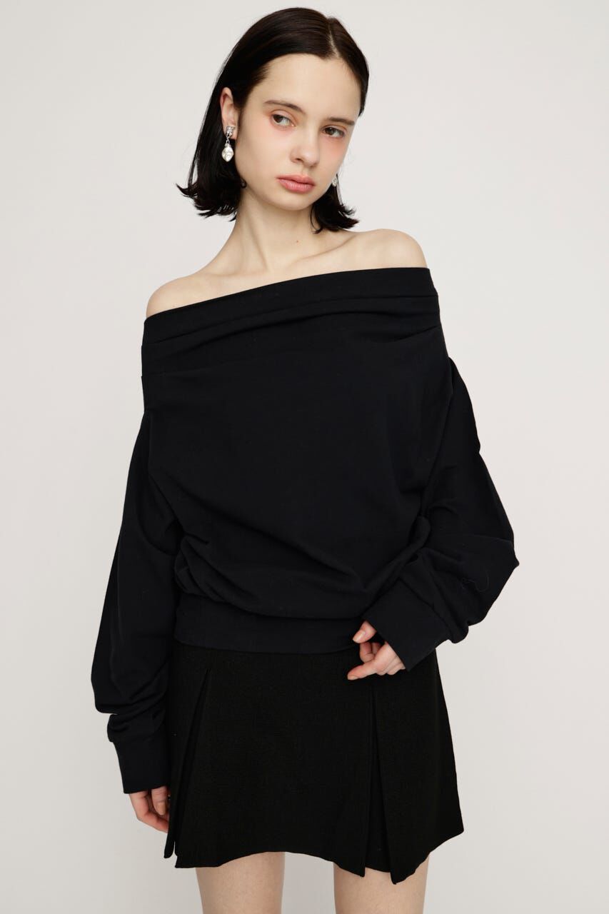 SLY「TUCKED OFFSHOULDER トップス」|パーカー|