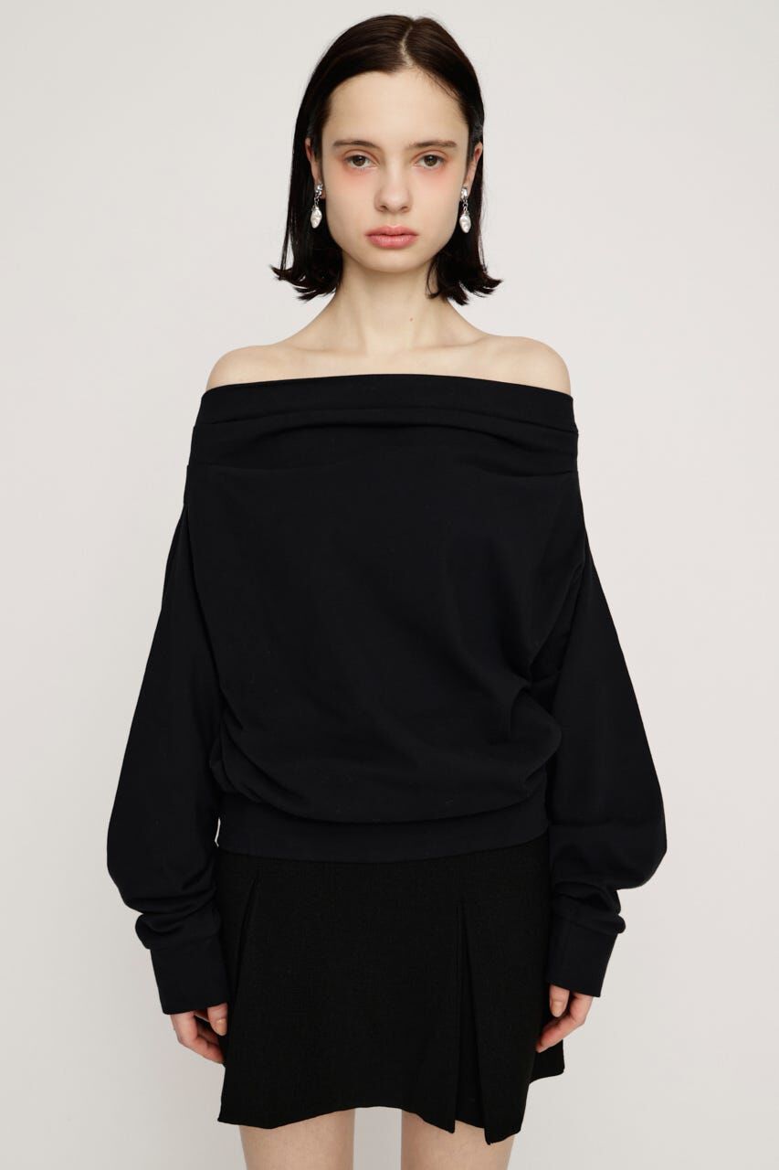 SLY「TUCKED OFFSHOULDER トップス」|パーカー|