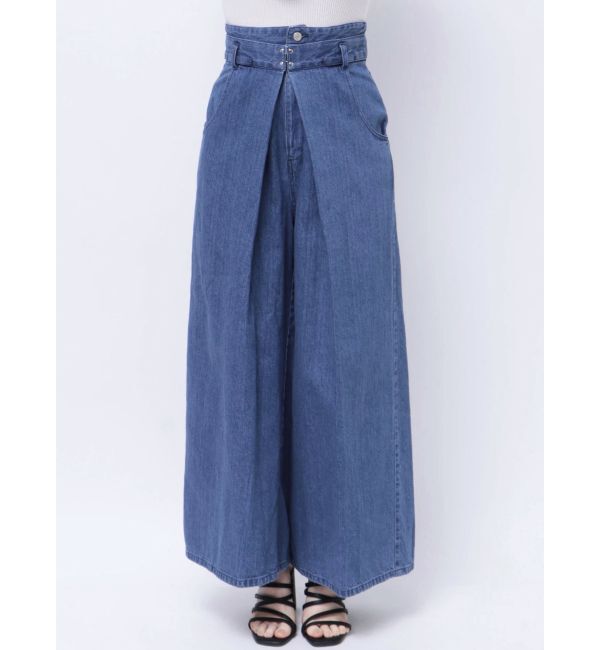 dazzlin「センターパーツホックワイドパンツ」|デニム|