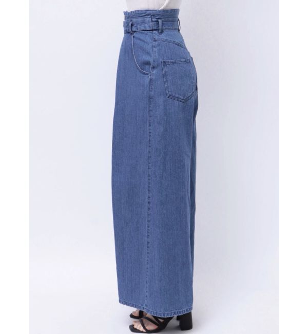 dazzlin「センターパーツホックワイドパンツ」|デニム|