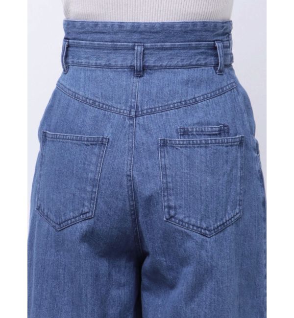 dazzlin「センターパーツホックワイドパンツ」|デニム|