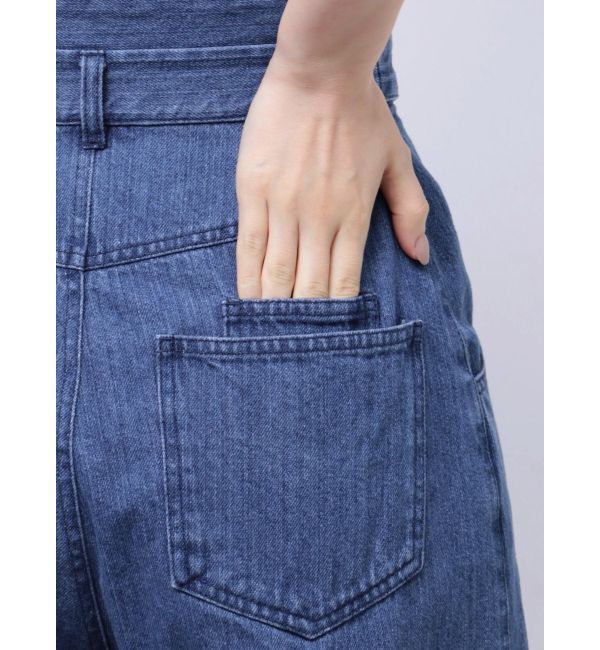 dazzlin「センターパーツホックワイドパンツ」|デニム|