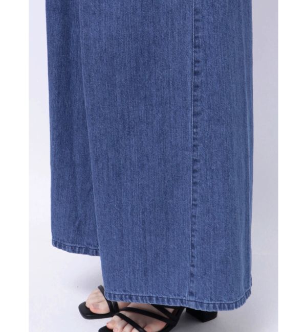 dazzlin「センターパーツホックワイドパンツ」|デニム|