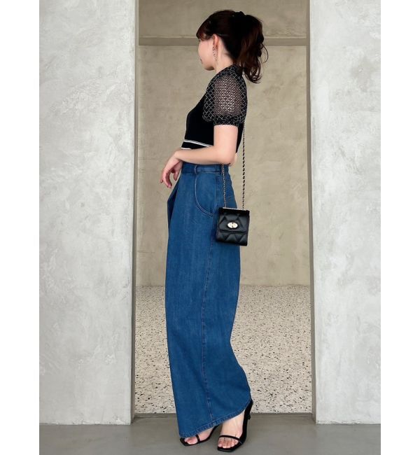 dazzlin「センターパーツホックワイドパンツ」|デニム|