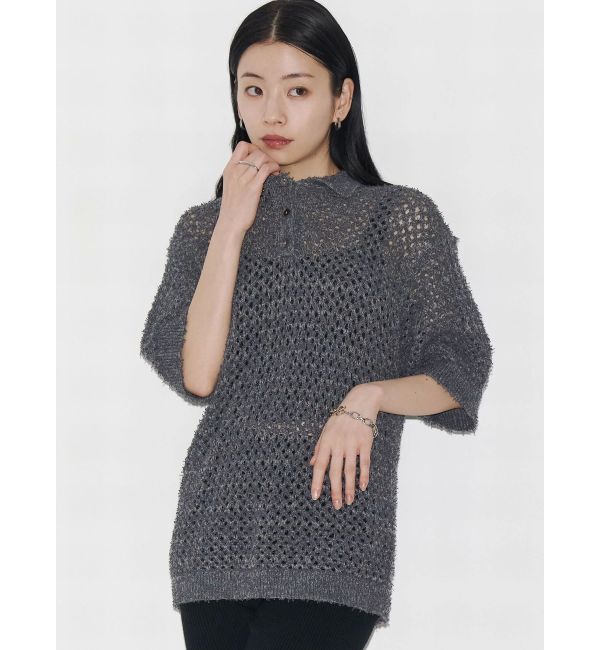 EMODA「【VEQUM】OPEN WORK POLO KNIT」|ニット・セーター|