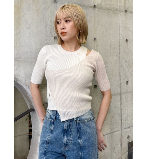 MURUA「シアーレイヤードハーフニット」|ニット・セーター|